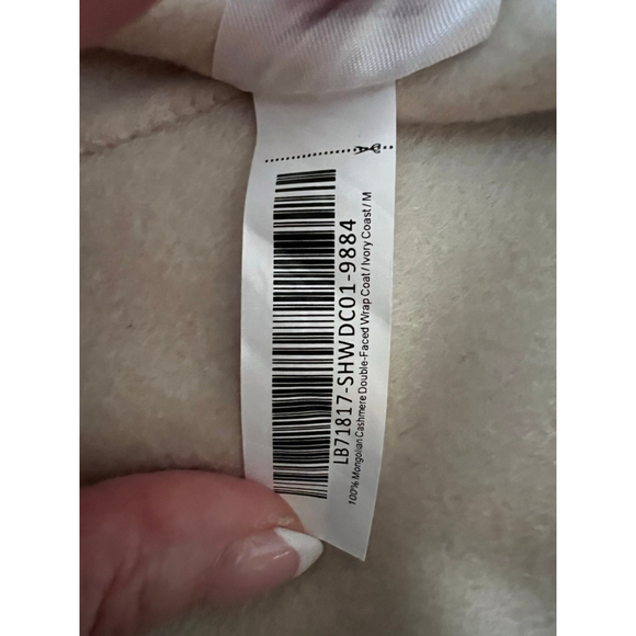 New Women's Quince Ivory 100% Cashmere Double-Faced Wrap Coat M - Picture 7 of 7